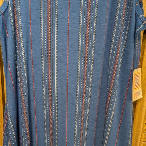 LuLaRoe DANI Blue Striped Maxi Dress Size XL - Picture 3 of 7